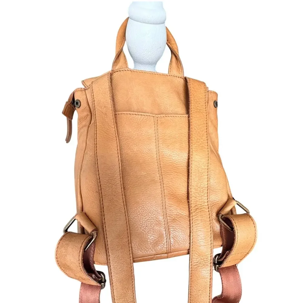 American Leather Co Tan Genuine Leather Cleveland Backpack Purse